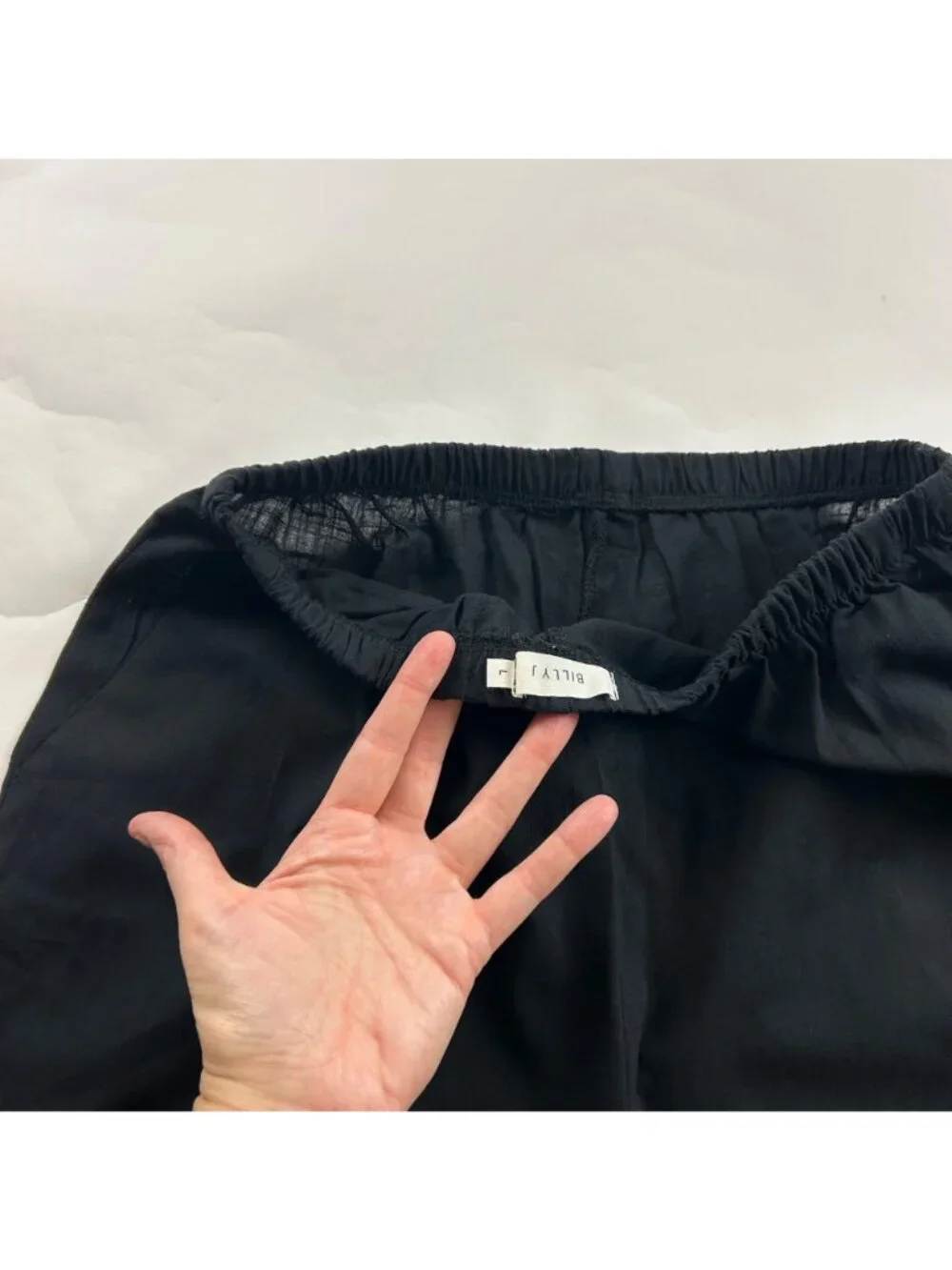 Billy J Black Lightweight Cotton Pull On Wide Leg Lounge Pant L - Picture 4 of 8